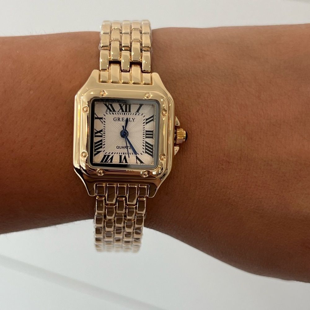 Panthere Classic Stainless Steel Gold Square Watch - Timeless Sophistica… - Picture 8 of 16